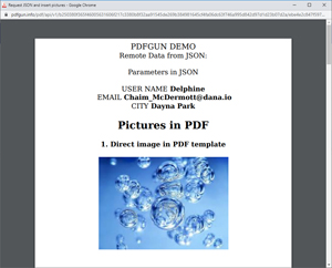 Insert several pictures into PDF from remote JSON API